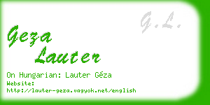 geza lauter business card