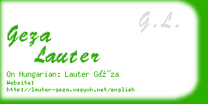 geza lauter business card